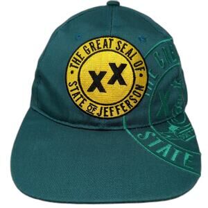 CSI Baseball Cap Green One Size Great Seal State Of Jefferson XX Strapback Hat